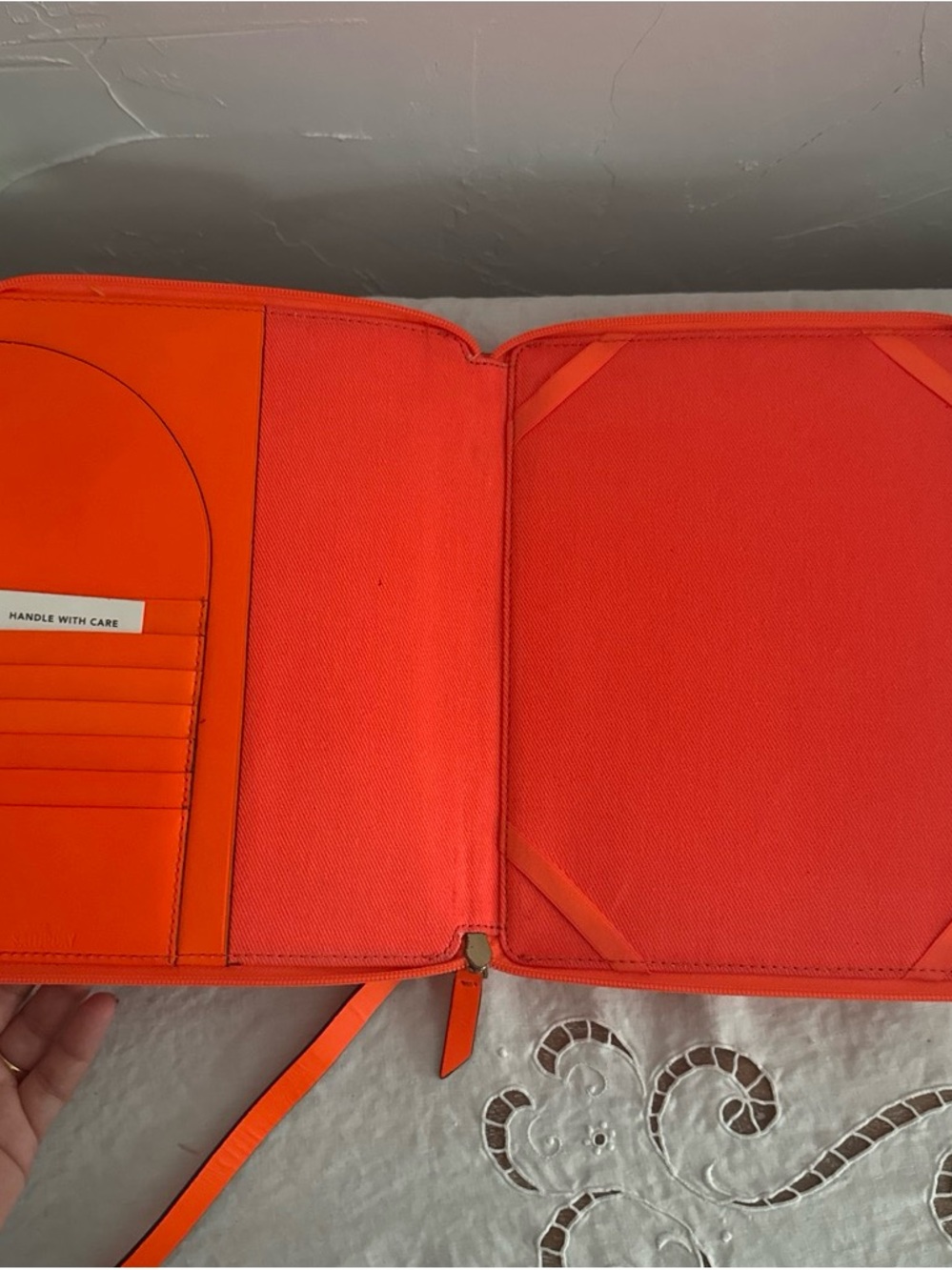 kate spade Bright Orange Leather Laptop Bag - Picture 2 of 4